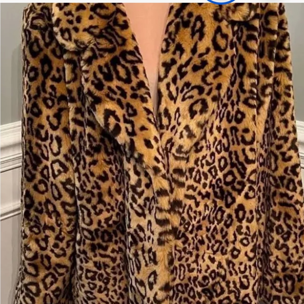 Dennis Basso New York Leopard Faux Fur Long Coat - Picture 5 of 11
